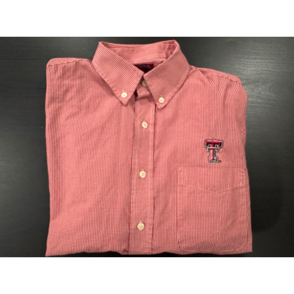 Antigua Texas‎ Tech Button Down Shirt Gingham Check Long Sleeve Small